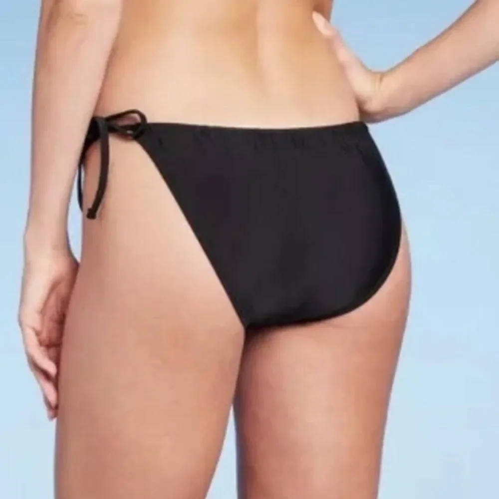 Wild Fable Black Adjustable Slide Bikini Bottom with Side Ties, Size S (4-6) NWT